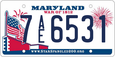 MD license plate 7AE6531