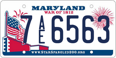 MD license plate 7AE6563