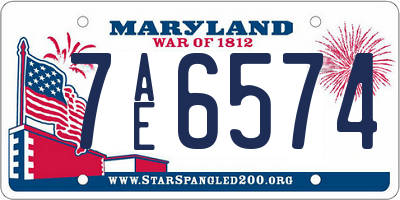 MD license plate 7AE6574