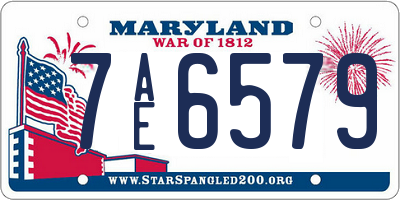 MD license plate 7AE6579