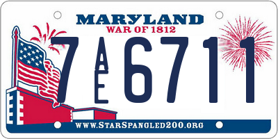 MD license plate 7AE6711