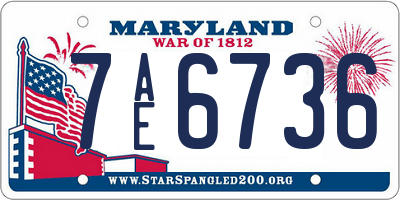 MD license plate 7AE6736