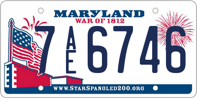 MD license plate 7AE6746