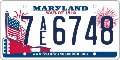 MD license plate 7AE6748