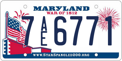 MD license plate 7AE6771