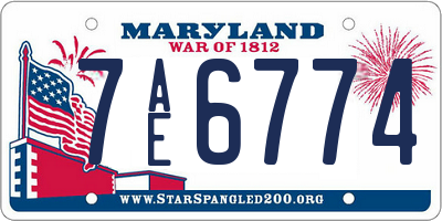 MD license plate 7AE6774