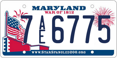 MD license plate 7AE6775