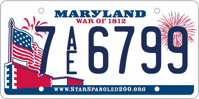 MD license plate 7AE6799
