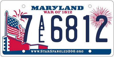 MD license plate 7AE6812
