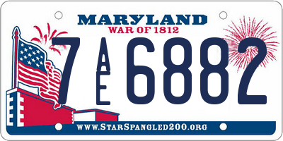 MD license plate 7AE6882