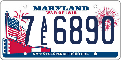 MD license plate 7AE6890