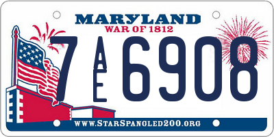 MD license plate 7AE6908