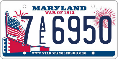 MD license plate 7AE6950