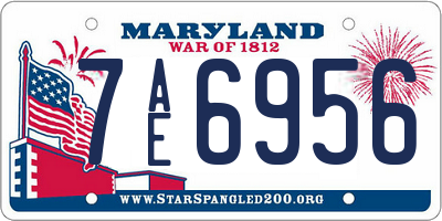 MD license plate 7AE6956