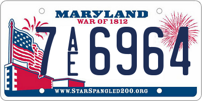 MD license plate 7AE6964