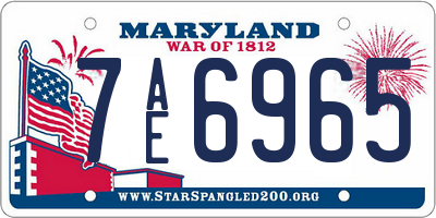 MD license plate 7AE6965