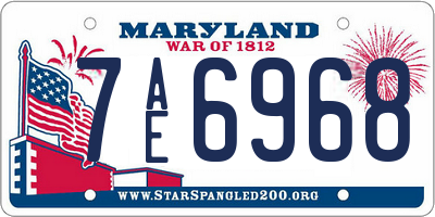 MD license plate 7AE6968