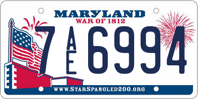 MD license plate 7AE6994