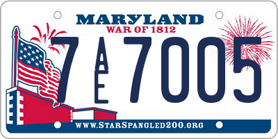 MD license plate 7AE7005