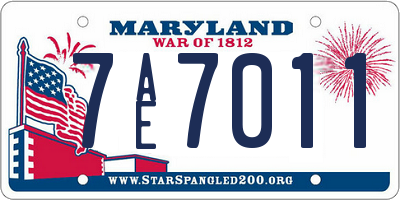 MD license plate 7AE7011