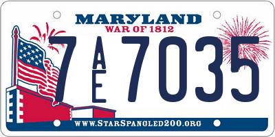 MD license plate 7AE7035