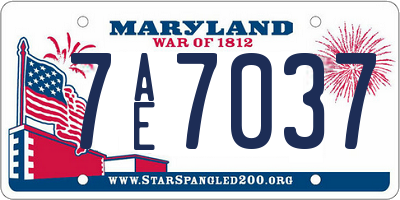 MD license plate 7AE7037