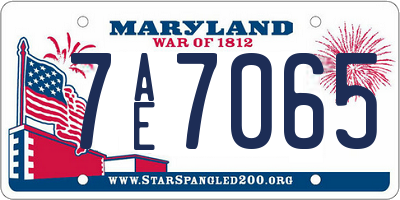 MD license plate 7AE7065
