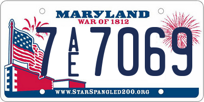 MD license plate 7AE7069