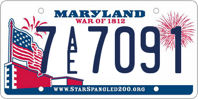 MD license plate 7AE7091