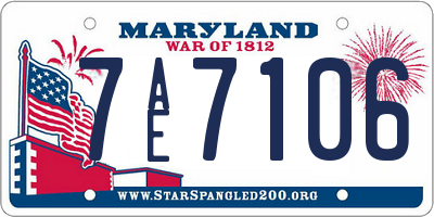 MD license plate 7AE7106