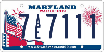 MD license plate 7AE7111