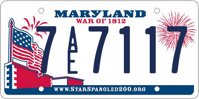 MD license plate 7AE7117