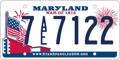 MD license plate 7AE7122