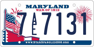 MD license plate 7AE7131