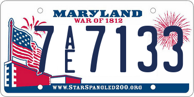 MD license plate 7AE7133