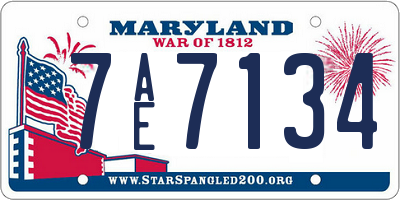 MD license plate 7AE7134