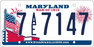 MD license plate 7AE7147
