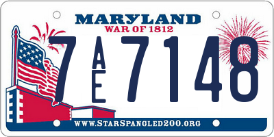 MD license plate 7AE7148