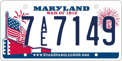 MD license plate 7AE7149