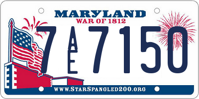 MD license plate 7AE7150