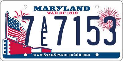 MD license plate 7AE7153