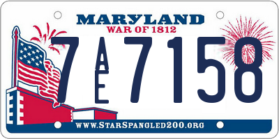 MD license plate 7AE7158