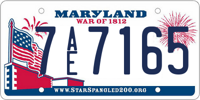 MD license plate 7AE7165