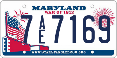 MD license plate 7AE7169