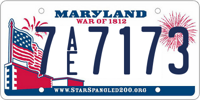MD license plate 7AE7173