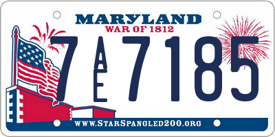 MD license plate 7AE7185