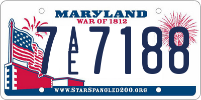 MD license plate 7AE7188