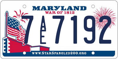 MD license plate 7AE7192