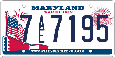 MD license plate 7AE7195