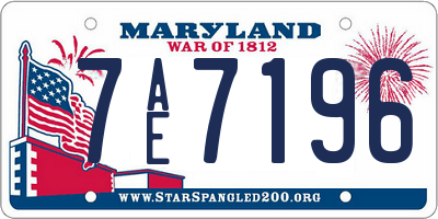 MD license plate 7AE7196